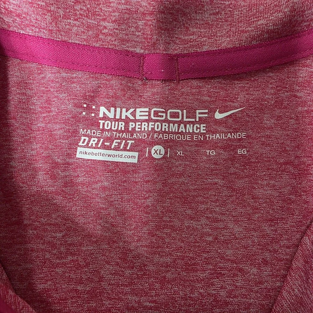 Nike Golf‎ Tour Performance Polo Shirt XL Light Red Pink Heather Stretch Casual